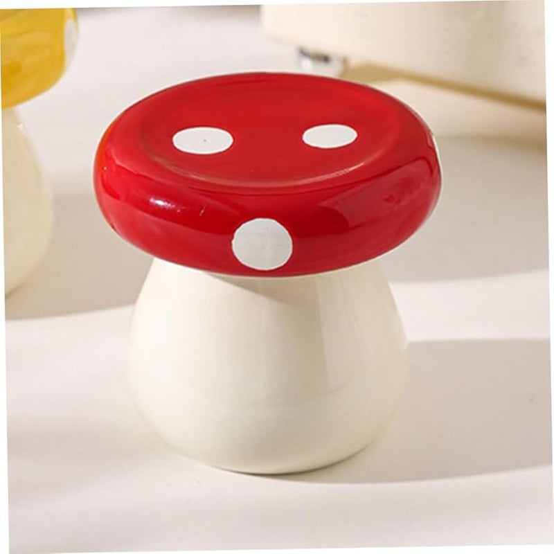 Ceramic Mushroom Toothpick Holder Dispenser Multifunctional Storage Jar Home Decor - Image 4